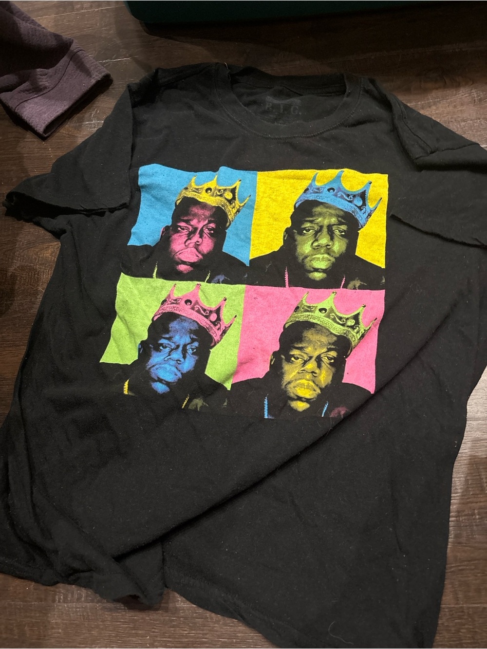 Kids Black Graphic Pop-Art Crown Tee